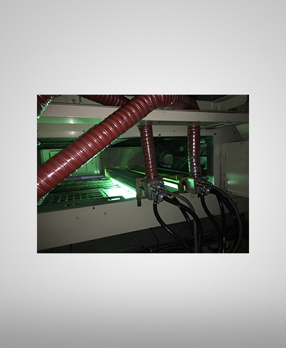 End of press UV Curing